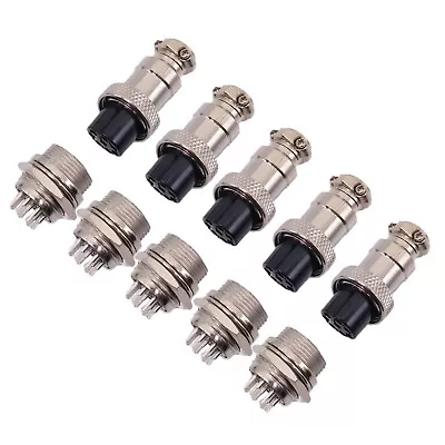 US Stock 5 Pair Aviation Plug 8 Pin Male Female Panel Wire Connector 16mm GX16-8 • $14.32