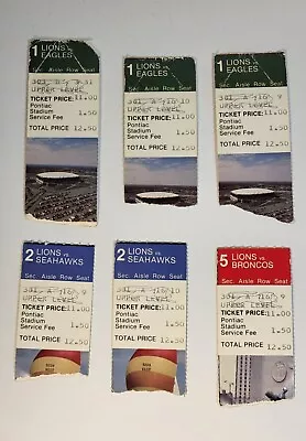 Vintage Lot Of 6 DETROIT LIONS 1984 Ticket Stubs - Pontiac Silverdome • $14.99