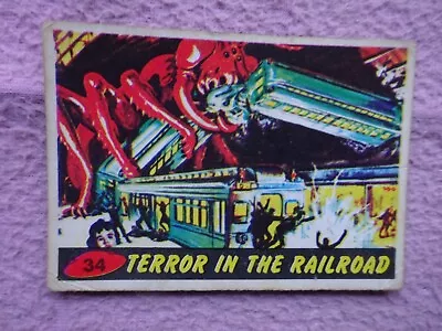 £12.99 • Buy A & BC GUM C1965 - MARS ATTACKS # 34 TERROR RAILROAD - DECENT EXAMPLE OK CENTRE