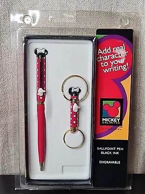 Kreisler Minnie Mouse Ink Pen & Key Ring Set Pink White Polka-dot  • $23.95