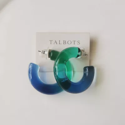 New Talbots Acrylic C Hoop Earrings Gift Fashion Women Party Holiday Jewelry • $7.99