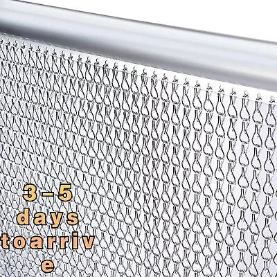 90 X 200Cm Aluminium Chain Curtain Door Fly Screens Metal Fly Curtain • £48.99