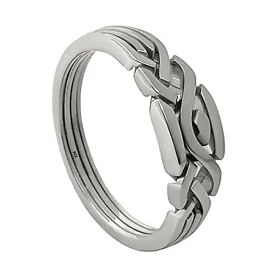 Criss Cross Puzzle Ring 925 Silver Handmade  4 Band Fall Apart For Men For Women • $37.99