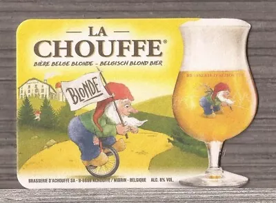 La Chouffe Blonde Belgium Ale Beer Coaster-Achouffe Belgium-IR11 • $4