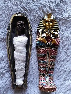 Golden Tutankhamun 5  Sarcophagus With Mummy Inside Multicoloured In VGC  • £15