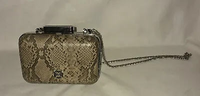 Vintage Monet Snake Skin Rectangle Hard Case Evening Clutch Bag Purse  • $24