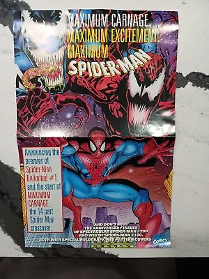 1993 Spider-man Maximum Carnage Promo Poster Marvel Free Shipping! T296 • $15