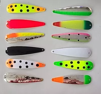 LOT Of 12 ASSORTED TROLLING SPOONS Lil' Thumper 3 1/2in. SALMON TROUT  FREE SHIP • $13.99