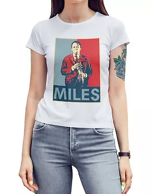 Miles Davis Womens T-Shirt Music Jazz Trumpeter Trumpet Gift Top Tee T Shirt • £7.99