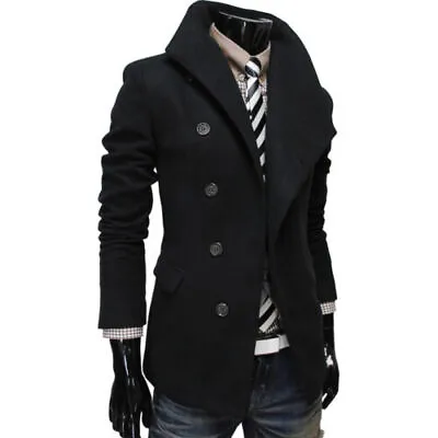 Men's  Blazer Coat/Jacket - Black  Brand New Men Trench Coat • £12.98