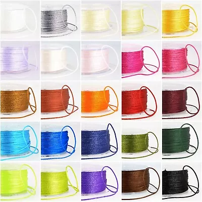 Rattail Nylon Cord 2mm  Silky Satin Thread Macrame Friendship Bracelets Kumihimo • £1.79