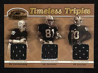 2003 Donruss Classics Biletnikoff-Brown-Rice Timeless Triples GW JERSEYS /100!!! • $44.95
