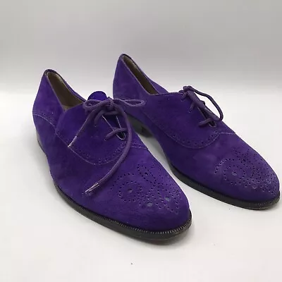 Giorgio Brutini  Men's Oxford Dress Shoes Purple Suede & Leather Size 9.5 D • $20