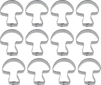 1 Dozen 12 Mini Mushroom 1.5'' Cookie Cutters Metal • $14.39