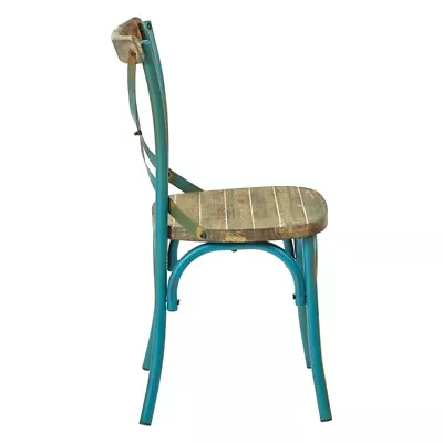 Somerset Metal Dining Chair With Wood Seat In Turquoise Green • $104