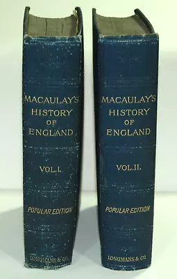 MACAULAY'S HISTORY OF ENGLAND Hardback 1889 Popular Edition (1st) 2 Volume Set • £19.50