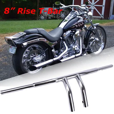 8  Rise T-Bars Handlebar For Harley Sportster Softail FLST FXST Custom Drag Bar • $96.77