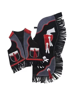 Tough 1 Western Chaps Kids Premium Vest Set With Design 63-2862 • $115.83