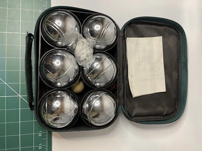 £19.50 • Buy French Boules. Set Of 6 Silver Boules +Jack Ball In Carry Case Brand New