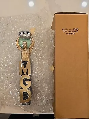 New In Box MGD Strongman Kegman 13  Gold Miller Genuine Draft Beer Tap Handle  • $24.99