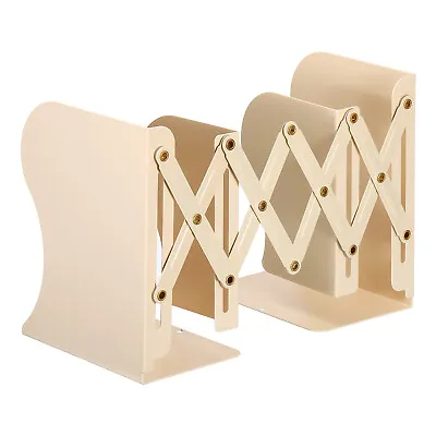 Adjustable Bookend Metal Book End For Heavy Books Extends Up To 17 Inches Beige • £11.99