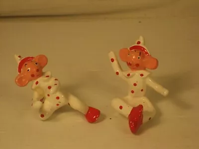 Vintage Japan Ceramic Christmas Polka Dot Elves Lot Of 2 • $4.99