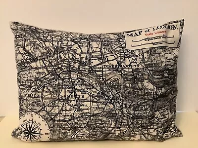 Dunelm Black And White Rectangular Small Cushion Map Of London Unused • £7