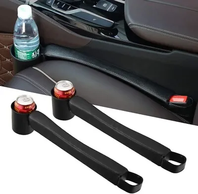 $34.50 • Buy 2 Prices Car Seat Gap Filler Pad PU Leather Console Side Pocket Organizer & One