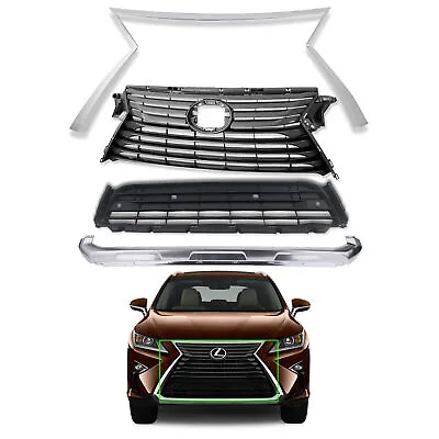 For 2016 2019 Lexus RX RX350 RX450h Upper Lower Grille Chrome Trim No Camera 4pc • $337.95