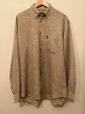 Ermenegildo Zegna Sport Men's Oatmeal Linen Long Sleeve Button Down Shirt XL/XXL • $67.96