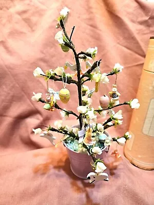 VTG * 12  Yankee Candle Easter Tree * Bendable Limbs * Painted Wooden Ornaments • $25