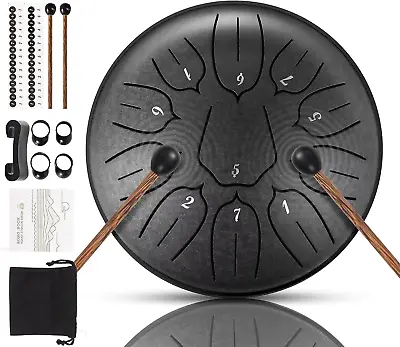 Steel Tongue Drum 11 Note 6 Inches D-Key Tank Drum Handpan Drum Panda Balmy D... • $37.13