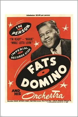 $9.99 • Buy Vintage Concert Poster FATS DOMINO And His ORCHESTRA Music Legend 20x30 HOT
