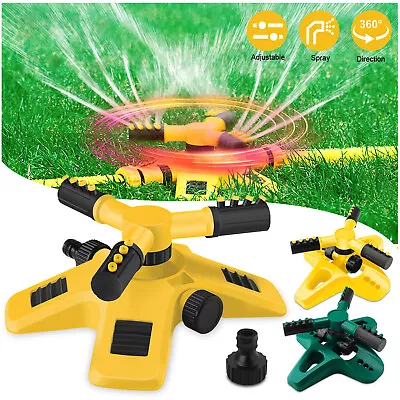 360° Auto Irrigation System Rotating Lawn Sprinkler For Garden Patio Spray Grass • $11.95