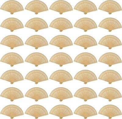 $43.99 • Buy 60 Pack Sandalwood Fans- Baby Shower Gifts & Wedding Favors, Hand Held Folding