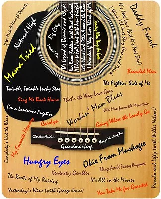 Merle Haggard Signature Hits - All 38 #1 Hits On A Metal 8  X 10  Guitar Sign • $19.95