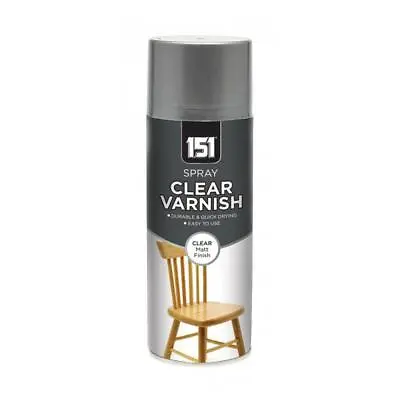 1X Clear Matt Varnish Spray Exterior Interior Aerosol Can 400ml All Purpose • £5.99