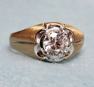 Fine Vintage 1970's 10K Yellow Gold Miracle Set Cubic Zirconia Unisex Ring 8.5 • $168