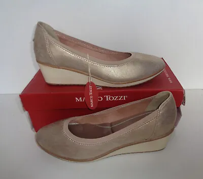 Marco Tozzi Ladies Womens Taupe Shoes Heels Low Wedge Flats New RRP £50 Size 7 • £24.98