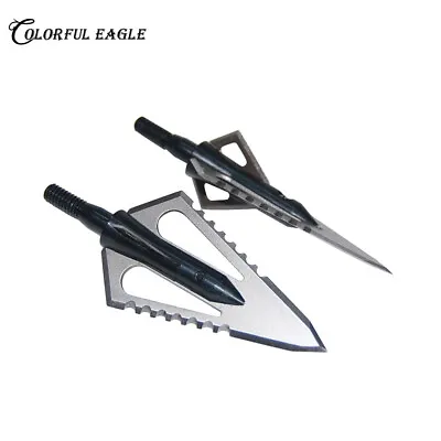 3/6/12PK 100grain 2 Blade Serrated Broadhead Arrow Head For Bow Crossbow Hunting • $34.18