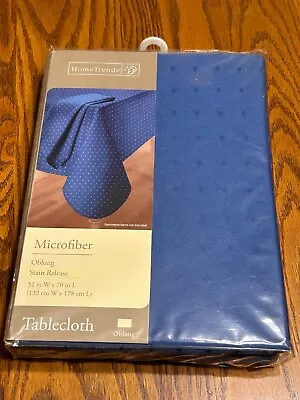 NIP / Home Trends Microfiber Stain Release  Blue Coast  Oblong 52x70 Tablecloth • $18.99