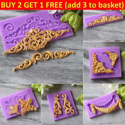 £2.15 • Buy Relief Baroque Silicone Fondant Mould Vintage Cake Border Decor Sugar Paste Mold