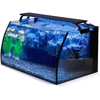 Hygger Horizon 8 Gallon LED Glass Wide View Curved 3D Fish Tank Aquarium Kit • $250