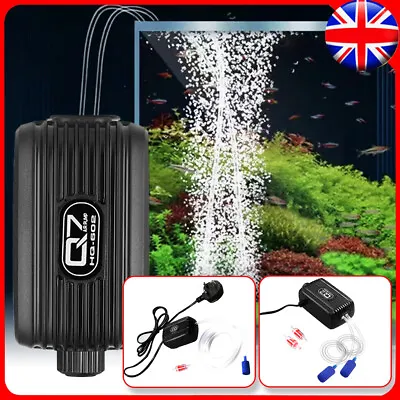 £14.98 • Buy Aquarium Oxygen Pump Air Pump Fish Tank Single/Twin Outlet Valve And Accessories