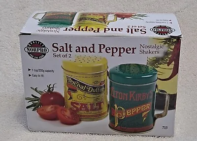 Norpro Vintage Nostalgic Salt And Pepper Shakers 10 Oz Capacity • $12.99