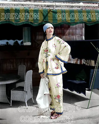 POLA NEGRI Wearing Asian Outfit | Beautiful 8x10 COLOR Photo By CHIP SPRINGER • $24.99