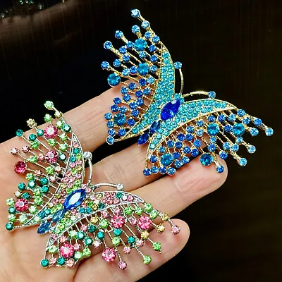 Butterfly Brooch Butterfly Pin Rhinestone Butterfly Brooch Pin Butterfly Jewelry • $5.95