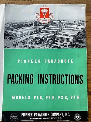 Vintage Pioneer Parachute Packing Instructions WWII Era 1944 Pilot Chute • $49.99