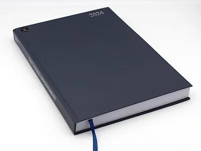 2024 Commercial Diary A4 Appointment Full Day To Page Blue Grey Hardback Diary • £6.95