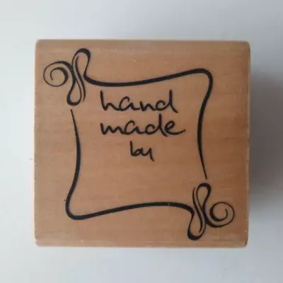 HAND MADE BY WOODEN RUBBER STAMP By HOBBYCRAFT #42372HC NEW • £1.50